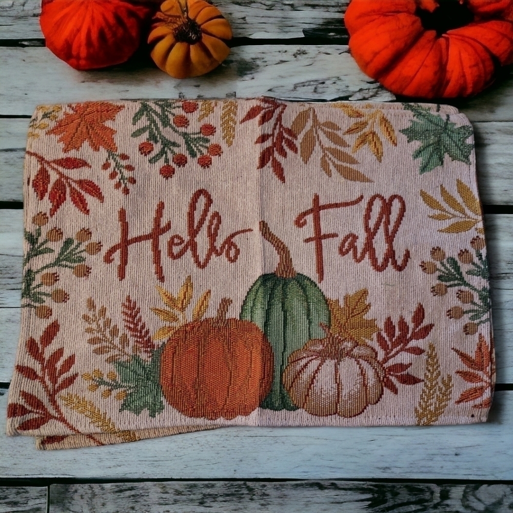 Nwot Hello Fall Tapestry Placemats